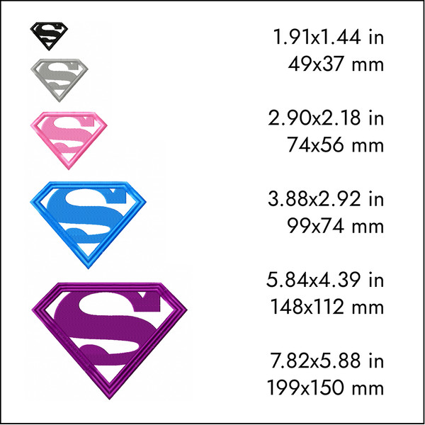 superman dc comics logo machine embroidery designs