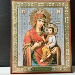 The Mother of God  Quick to Hear | Gold and silver foiled icon | Size: 8 3/4" x 7 1/4"