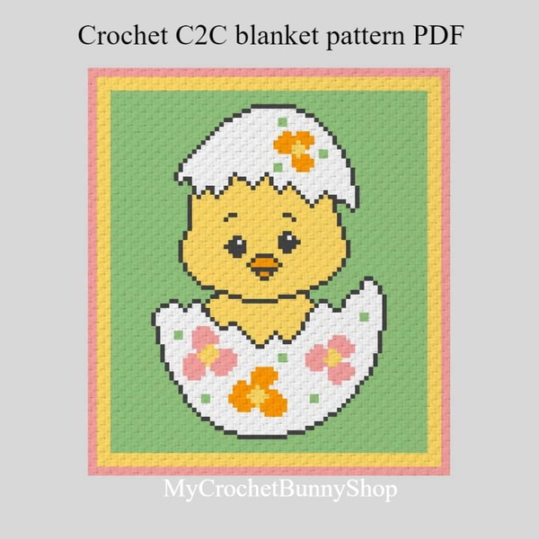 Crochet Corner to corner Chicken graphgan blanket pattern PD | Inspire ...