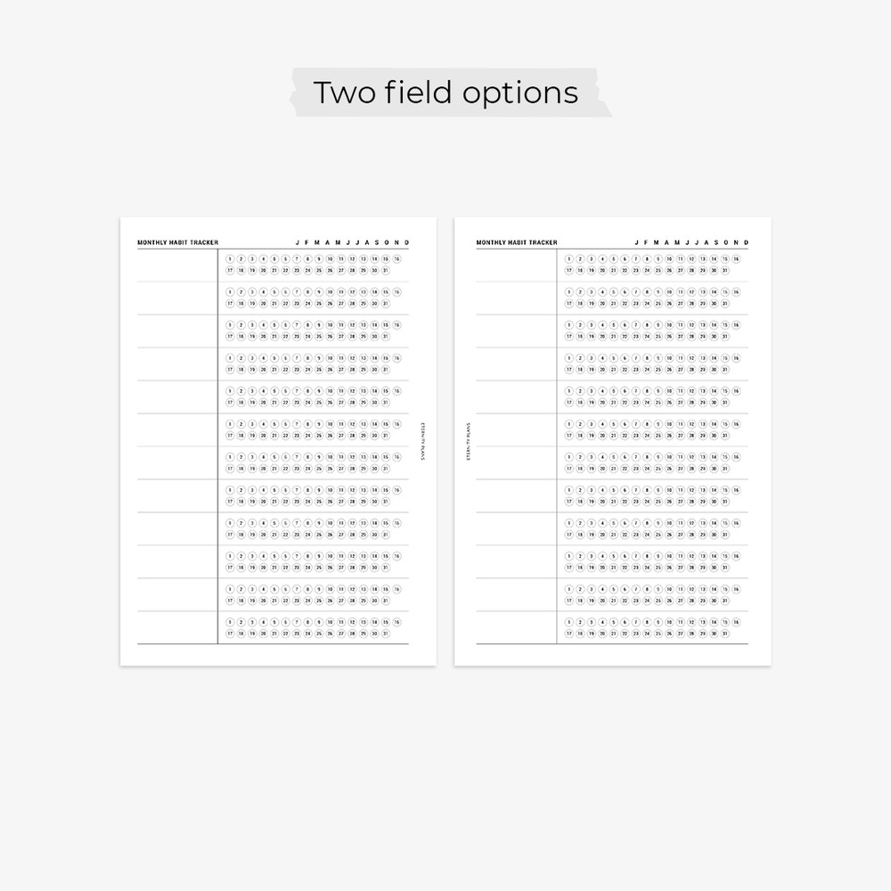 printable monthly habit tracker