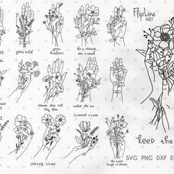 Wildflower Svg Plant lady svg Botanical SVG Floral design svg Spring svg Wedding Flower Bouquet svg files for cricut