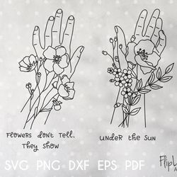 Wildflower SVG & PNG botanical clipart, Plant lady