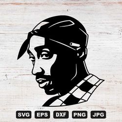 2pac 2 svg cutting files, tupac shakur digital clip art, files for cricut and silhouette