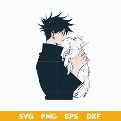 megumi fushiguro and divine dog svg, anime love svg, anime manga svg, anime svg