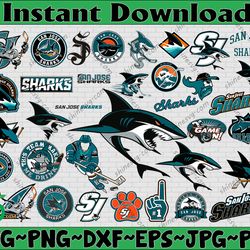 bundle 35 files san jose sharks hockey team svg, dxf, png, eps, san jose san jose sharks svg, nhl svg, nhl svg, png