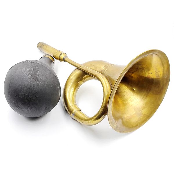 2 Klaxon Signal Pneumatic Brass Horn Bugle for Antique Old Car.jpg