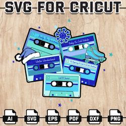 Winter Wonderland Cassette Tapes Svg, Retro Christmas Svg For Cricut, Christmas Svg, Digital Download