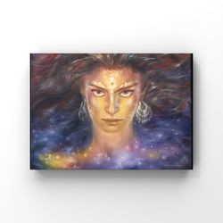 Digital painting "Golden Kali" Print Digital Art Oil painting Canvas