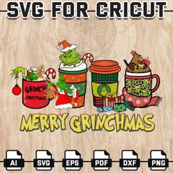 Grinch Coffee Drink Svg, Merry Christmas Svg, Christmas Grinch Design, Cute Christmas Svg Cricut Files, Digital Download