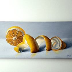 Lemon Oil Painting Original Art Kitchen Wall Art