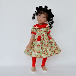 Christmas dress with pockets and stockings for Siblies doll
