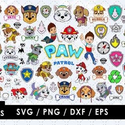 Paw Patrol Svg Files, Paw Patrol Png Images, Chase Paw Patrol Clipart, SVG Cut Files for Cricut & Silhouette