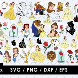 beauty and the beast svg files, beauty and the beast png images, beauty beast clipart, svg cut files for cricut