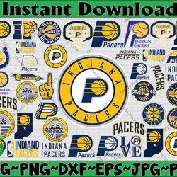 Bundle 42 Files Indiana Pacers Basketball Team svg, Indiana Pacers svg, NBA Teams Svg, NBA Svg, Png, Dxf, Eps