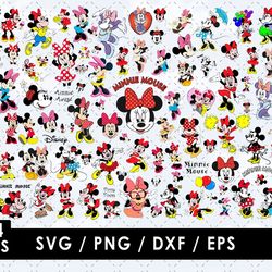 Minnie Mouse Svg Files, Minnie Mouse Png Images, Minnie Mouse Clipart Bundle, SVG Cut Files for Cricut and Silhouette