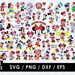 minnie mouse svg files, minnie mouse png images, minnie mouse clipart bundle, svg cut files for cricut and silhouette