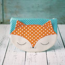 makeup bag fox. sewing pattern pdf
