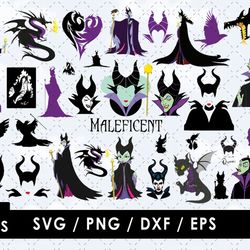 Maleficent Svg Files, Maleficent Png Images, Maleficent Clipart Bundle, SVG Cut Files for Cricut and Silhouette