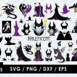 maleficent svg files, maleficent png images, maleficent clipart bundle, svg cut files for cricut and silhouette