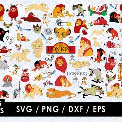 lion king svg files, lion king png images, lion king clipart bundle, svg cut files for cricut and silhouette