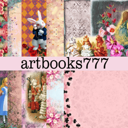 Alice in Wonderland-9, scrapbooking, digital paper, journal, boho