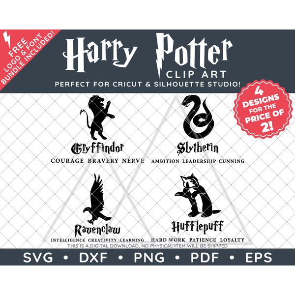 HP House Animals and Typography Designs by SVG Studio Thumbnail.png