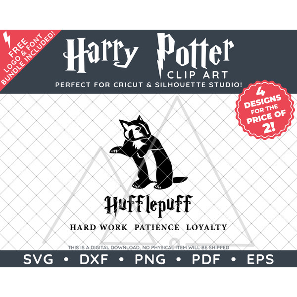 HP House Animals and Typography Designs by SVG Studio Thumbnail5.png