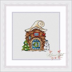 Cone. Fairytale houses. Cross stitch pattern pdf & css