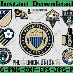 bundle 12 styles mls philadelphia union soccer team svg, philadelphia union svg, mls teams svg, mls svg, png, dxf, eps