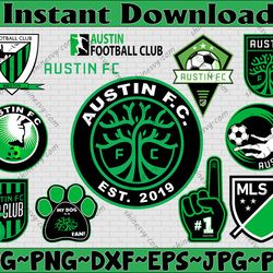 bundle 12 styles mls austin fc soccer team svg, austin fc svg, mls teams svg, mls svg, png, dxf, eps, instant download
