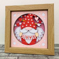 Valentine Gnome Shadow Box SVG/ 3D Cupid Gnome Shadow Box/ Valentine's Day Decoration/ SVG For Cricut/ For Silhouette