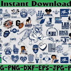 bundle 57 files jackson state football team svg, jackson state svg, hbcu team svg, mega bundle, designs, cricut
