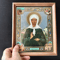 Saint Matrona of Moscow | Icon Gold Foiled in Wooden  frame with Glass