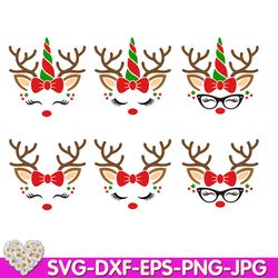 Christmas Deer Reindeer Holiday baby Deer with horn digital design Cricut svg dxf eps png ipg pdf, cut file