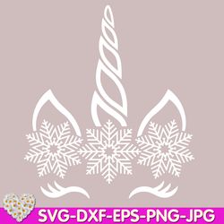 Christmas Snowflake Unicorn Holiday Winter Snow Merry Christmas digital design Cricut svg dxf eps png ipg pdf, cut file