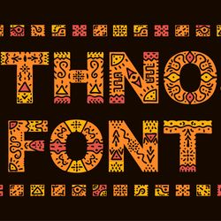 Bright font in ethnic folk style. EPS, SVG, DXF, PDF. Download for design and printing. Desktop License