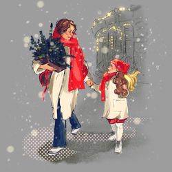 Christmas illustration print