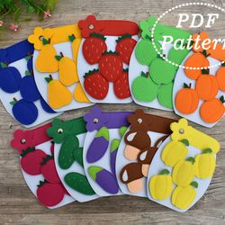 Felt Educational toy for toddlers Fruits and vegetables set PDF Pattern