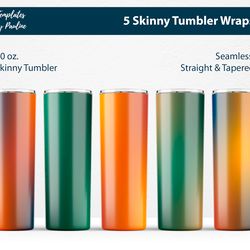 Orange Green Ombre Tumbler Wrap Bundle