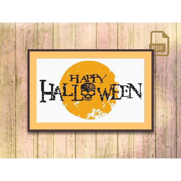 Happy Halloween Cross Stitch Pattern, Halloween Patterns, Halloween xStitch, Halloween Gift, Halloween Home Decor #hll_002