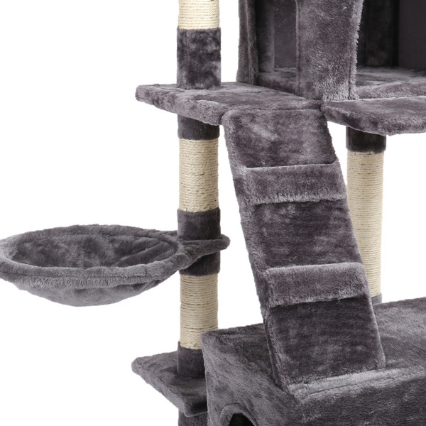 grey-cat-tree-with-hammock-and-ledder
