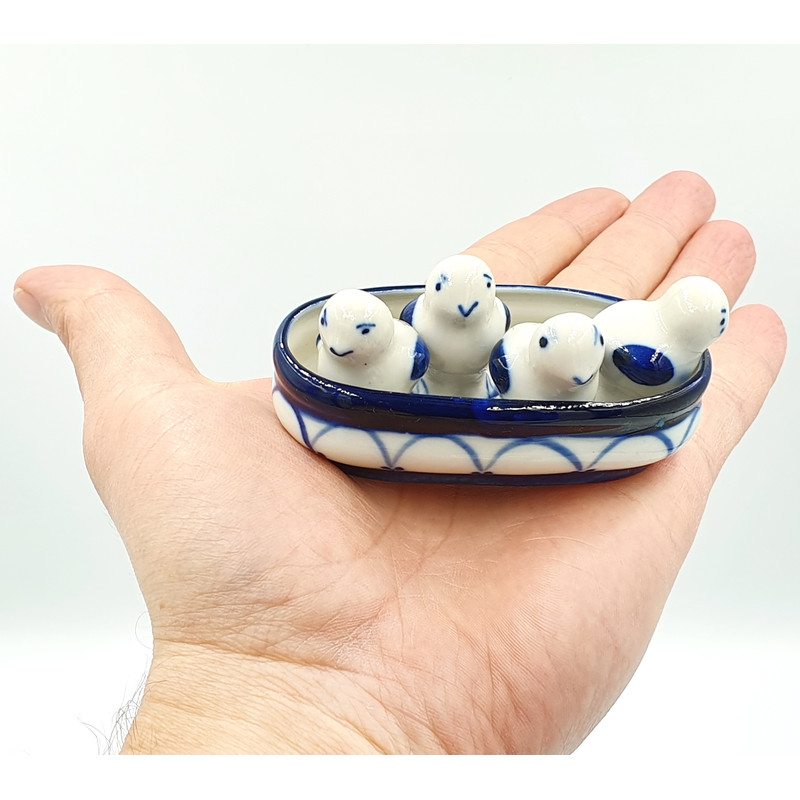 11 GZHEL Porcelain Figurines set BIRD YARD Hand Painted USSR 1990s.jpg