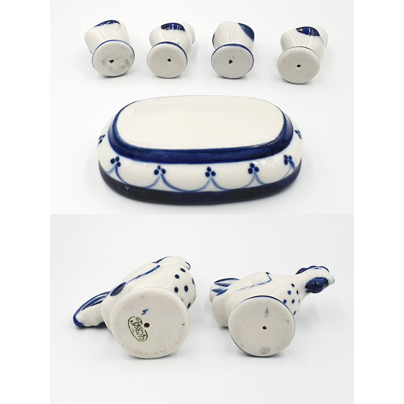 9 GZHEL Porcelain Figurines set BIRD YARD Hand Painted USSR 1990s.jpg