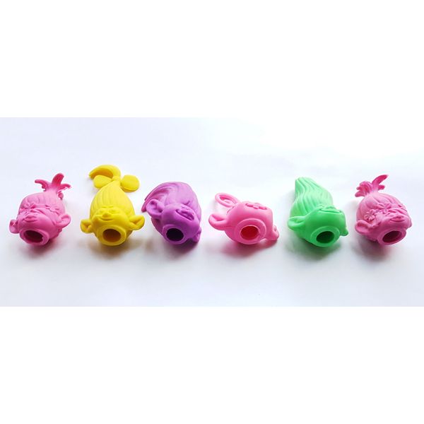 4 Dreamworks Trolls Top Pen Erasers 6 pcs promo of  Russia retail chain stores.jpg