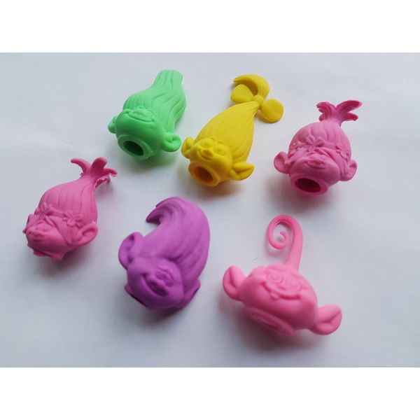 6 Dreamworks Trolls Top Pen Erasers 6 pcs promo of  Russia retail chain stores.jpg