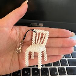 Unusual keyring. Cute 3d beaded keychain. Handmade for everyone. Pony bead keychain.