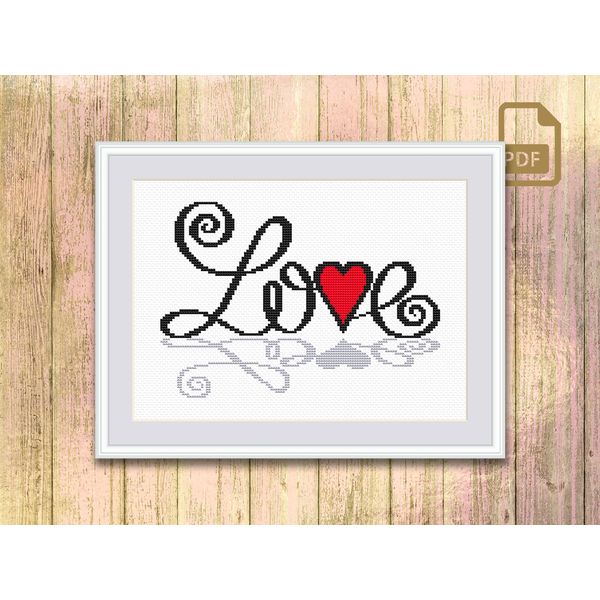 Love Cross Stitch Pattern, Valentine Cross Stitch Pattern, Happy Valentines Pattern, Valentines Gift, Modern Cross Stitch Pattern #lv_004