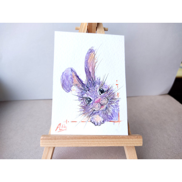 Purple rabbit painting watercolor original art.jpg