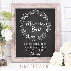 mom-osa bar sign printable. chalkboard baby shower sign