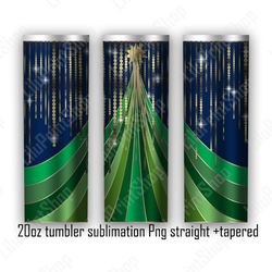 Christmas tumbler sublimation png Gold garland wrap Feer tree and garland tumbler wrap 20oz skinny Straigh and tapered